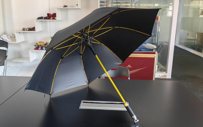 Yellow fiber rib golf umbrella