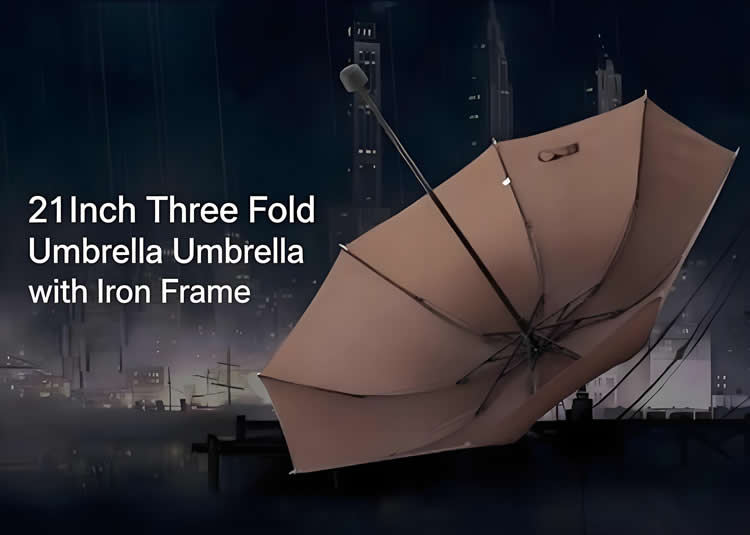 21 inch Three fold iron umbrella