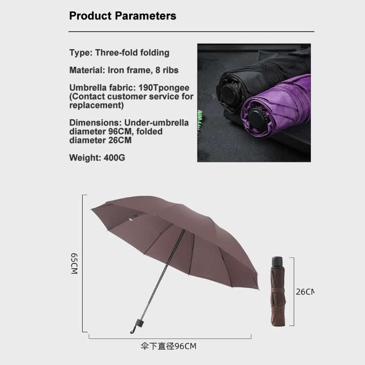21 inch 3-fold iron umbrella