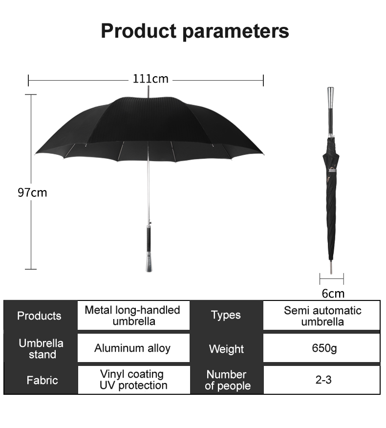  25 inch metal long handle umbrella